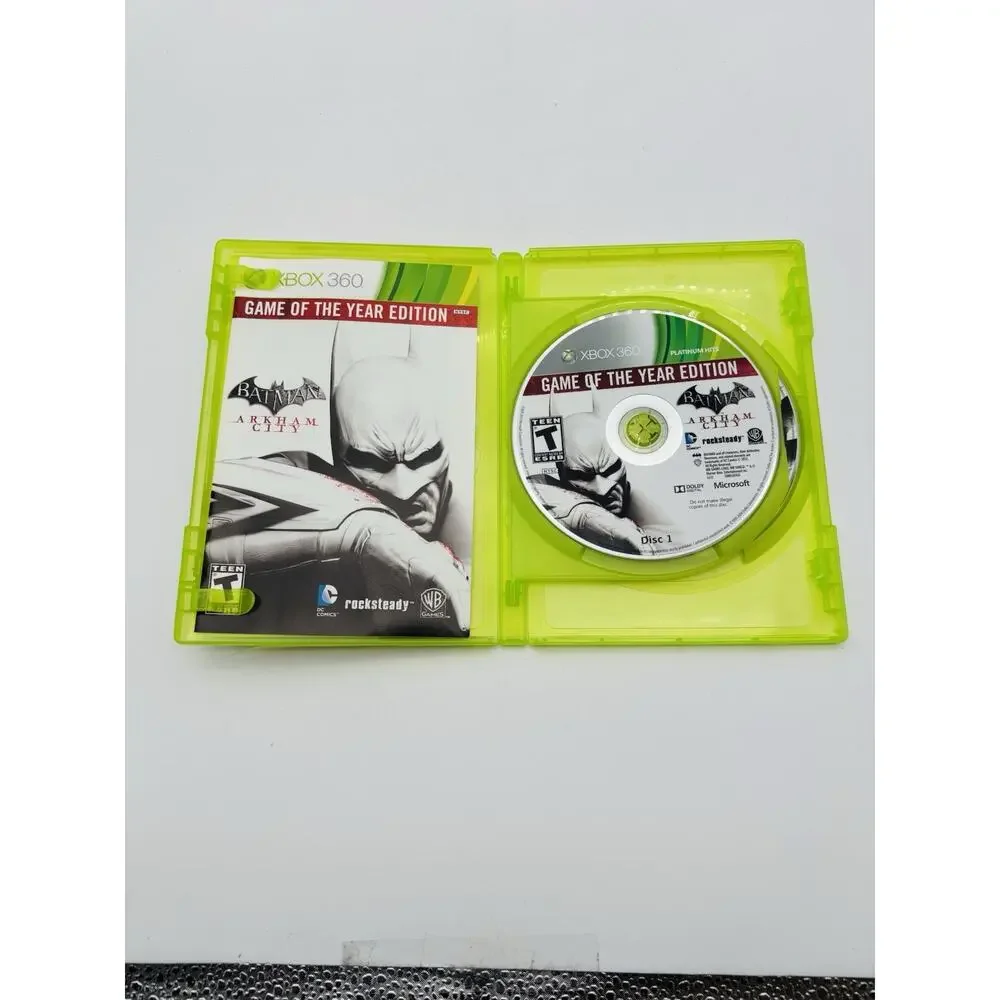 Batman: Arkham City Game of the Year Edition ( Xbox 360, 2012) No Manual Works
